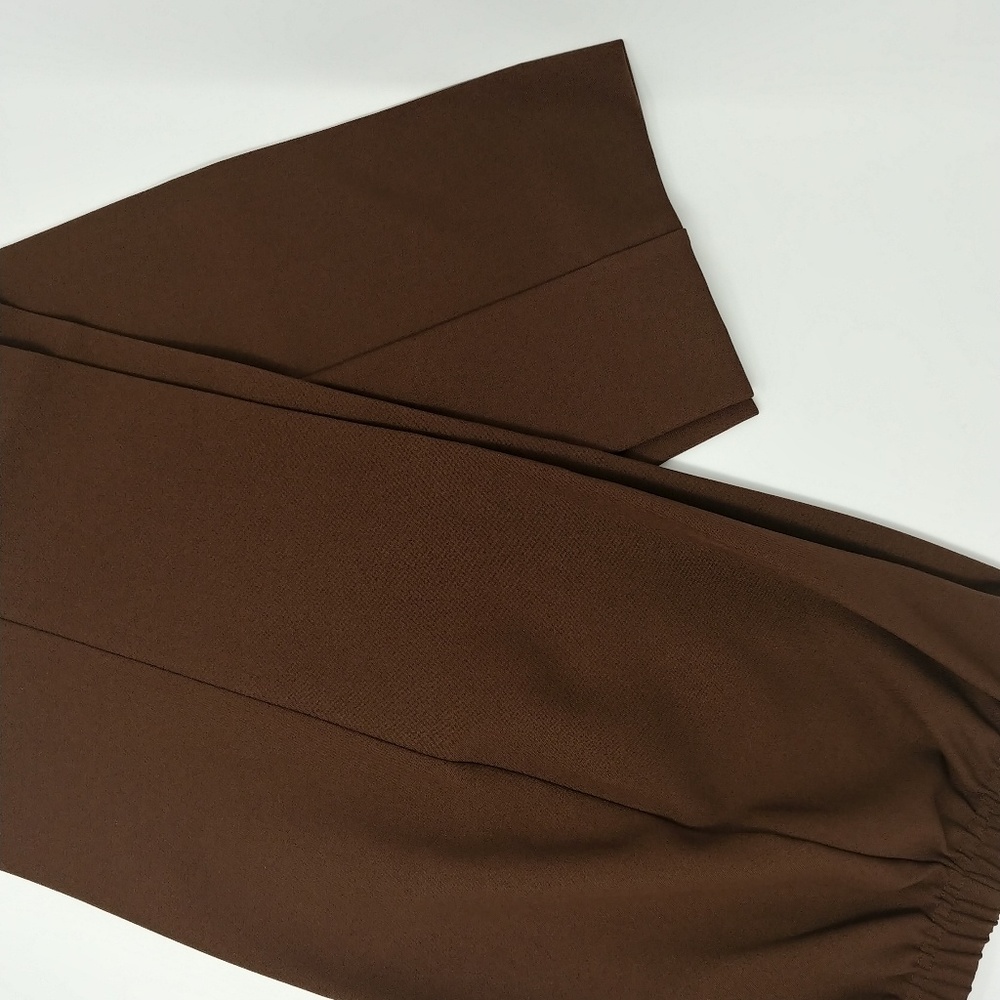 Womens elastic waist dress polyester slacks.